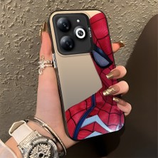 HONTINGA Infinix Smart 8 Pro ile Uyumlu Kılıfı Silikon Kenar Sert Arka Düşüme Önleyici Basitlik Anti Düşme Kamera Korumali Spider Desen Telefon Kılıfı Kadın ve Erkek Için Uygundur K1-0618
