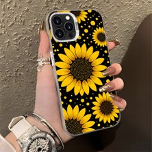 HONTINGA iPhone 15 Pro ile Uyumlu Kılıfı Silikon Kenar Sert Arka Düşüme Önleyici Basitlik Anti Düşme Kamera Korumali Ayçiçeği Desen Telefon Kılıfı Kadın ve Erkek Için Uygundur K1-0619