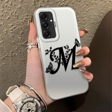 HONTINGA Samsung Galaxy A16 ile Uyumlu Kılıfı Silikon Kenar Sert Arka Düşüme Önleyici Basitlik Anti Düşme Kamera Korumali Basit Harf Sanatı Desen Telefon Kılıfı Kadın ve Erkek Için Uygundur K1-0620