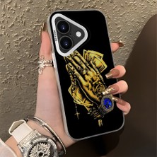 HONTINGA iPhone 16 ile Uyumlu Kılıfı Silikon Kenar Sert Arka Düşüme Önleyici Basitlik Anti Düşme Kamera Korumali Para Desen Telefon Kılıfı Kadın ve Erkek Için Uygundur K1-0617