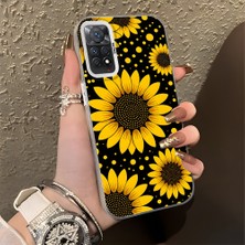HONTINGA Xiaomi Redmi Note 11 Pro ile Uyumlu Kılıfı Silikon Kenar Sert Arka Düşüme Önleyici Basitlik Anti Düşme Kamera Korumali Ayçiçeği Desen Telefon Kılıfı Kadın ve Erkek Için Uygundur K1-0619