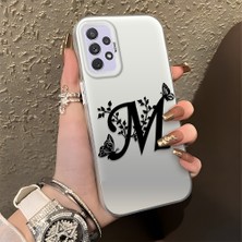 HONTINGA Samsung Galaxy A72 ile Uyumlu Kılıfı Silikon Kenar Sert Arka Düşüme Önleyici Basitlik Anti Düşme Kamera Korumali Basit Harf Sanatı Desen Telefon Kılıfı Kadın ve Erkek Için Uygundur K1-0620