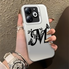 HONTINGA Tecno Spark 20 ile Uyumlu Kılıfı Silikon Kenar Sert Arka Düşüme Önleyici Basitlik Anti Düşme Kamera Korumali Basit Harf Sanatı Desen Telefon Kılıfı Kadın ve Erkek Için Uygundur K1-0620