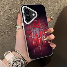 HONTINGA iPhone 16 ile Uyumlu Kılıfı Silikon Kenar Sert Arka Düşüme Önleyici Basitlik Anti Düşme Kamera Korumali Spider Desen Telefon Kılıfı Kadın ve Erkek Için Uygundur K1-0618