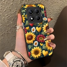 HONTINGA Xiaomi Redmi Note 14 Pro ile Uyumlu Kılıfı Silikon Kenar Sert Arka Düşüme Önleyici Basitlik Anti Düşme Kamera Korumali Ayçiçeği Desen Telefon Kılıfı Kadın ve Erkek Için Uygundur K1-0619
