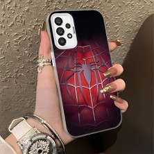 HONTINGA Samsung Galaxy A73 ile Uyumlu Kılıfı Silikon Kenar Sert Arka Düşüme Önleyici Basitlik Anti Düşme Kamera Korumali Spider Desen Telefon Kılıfı Kadın ve Erkek Için Uygundur K1-0618