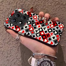 HONTINGA Xiaomi Redmi Note 14 Pro ile Uyumlu Kılıfı Silikon Kenar Sert Arka Düşüme Önleyici Basitlik Anti Düşme Kamera Korumali Poker Desen Telefon Kılıf Kadın ve Erkek Için Uygundur K1-0621