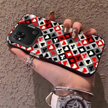 HONTINGA Xiaomi Redmi 9c ile Uyumlu Kılıfı Silikon Kenar Sert Arka Düşüme Önleyici Basitlik Anti Düşme Kamera Korumali Poker Desen Telefon Kılıf Kadın ve Erkek Için Uygundur K1-0621