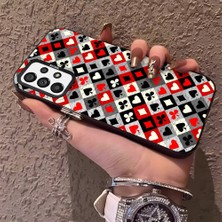 HONTINGA Samsung Galaxy A73 ile Uyumlu Kılıfı Silikon Kenar Sert Arka Düşüme Önleyici Basitlik Anti Düşme Kamera Korumali Poker Desen Telefon Kılıf Kadın ve Erkek Için Uygundur K1-0621
