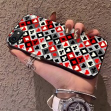HONTINGA iPhone Se 2022 ile Uyumlu Kılıfı Silikon Kenar Sert Arka Düşüme Önleyici Basitlik Anti Düşme Kamera Korumali Poker Desen Telefon Kılıf Kadın ve Erkek Için Uygundur K1-0621