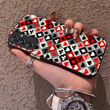 HONTINGA Samsung Galaxy M34 ile Uyumlu Kılıfı Silikon Kenar Sert Arka Düşüme Önleyici Basitlik Anti Düşme Kamera Korumali Poker Desen Telefon Kılıf Kadın ve Erkek Için Uygundur K1-0621