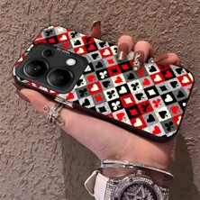 HONTINGA Xiaomi Redmi Note 13 Pro 4g ile Uyumlu Kılıfı Silikon Kenar Sert Arka Düşüme Önleyici Basitlik Anti Düşme Kamera Korumali Poker Desen Telefon Kılıf Kadın ve Erkek Için Uygundur K1-0621