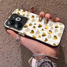 HONTINGA Infinix Smart 8 ile Uyumlu Kılıfı Silikon Kenar Sert Arka Düşüme Önleyici Basitlik Anti Düşme Kamera Korumali Kalp Desen Telefon Kılıf Kadın ve Erkek Için Uygundur K1-0622