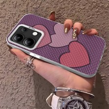 HONTINGA Xiaomi Redmi Note 13 4g ile Uyumlu Kılıfı Silikon Kenar Sert Arka Düşüme Önleyici Basitlik Anti Düşme Kamera Korumali Kalp Desen Telefon Kılıf Kadın ve Erkek Için Uygundur K1-0622
