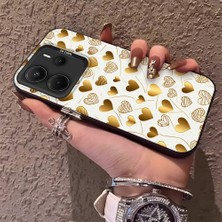 HONTINGA Xiaomi Redmi Note 14 ile Uyumlu Kılıfı Silikon Kenar Sert Arka Düşüme Önleyici Basitlik Anti Düşme Kamera Korumali Kalp Desen Telefon Kılıf Kadın ve Erkek Için Uygundur K1-0622