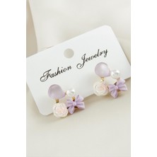 Nacario Gül Fiyong Damla Taşlı Küpe