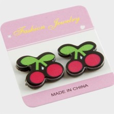 Nacario Kiraz Mıknatıslı Plastik Çocuk Küpesi