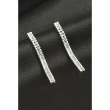 Nacario Ince Baget Zirkon Taşlı Lüks Küpe