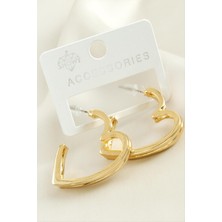 Nacario Kalp Çift Sıra Metal Küpe