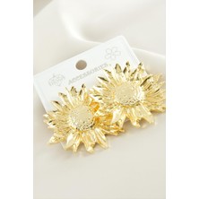 Nacario Ay Çiçek Metal Küpe