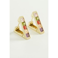 Nacario Xuping Üçgen Zirkon Taşlı Lüks Çelik Küpe