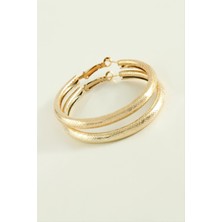 Nacario Noktalı Boru Halka Küpe 4,5 cm