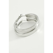 Nacario Düz Kare Halka Küpe 3,5 cm