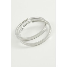 Nacario Noktalı Kare Halka Küpe 4 cm