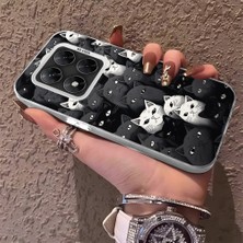 HONTINGA Poco X7 ile Uyumlu Kılıfı Silikon Kenar Sert Arka Düşüme Önleyici Basitlik Anti Düşme Kamera Korumali Kedi Desen Telefon Kılıf Kadın ve Erkek Için Uygundur K1-0623