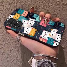 HONTINGA Samsung Galaxy A52S ile Uyumlu Kılıfı Silikon Kenar Sert Arka Düşüme Önleyici Basitlik Anti Düşme Kamera Korumali Kedi Desen Telefon Kılıf Kadın ve Erkek Için Uygundur K1-0623