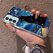 HONTINGA Samsung Galaxy M15 ile Uyumlu Kılıfı Silikon Kenar Sert Arka Düşüme Önleyici Basitlik Anti Düşme Kamera Korumali Siyah Kedi Desen Telefon Kılıf Kadın ve Erkek Için Uygundur K1-0624