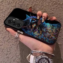 HONTINGA Samsung Galaxy A16 ile Uyumlu Kılıfı Silikon Kenar Sert Arka Düşüme Önleyici Basitlik Anti Düşme Kamera Korumali Siyah Kedi Desen Telefon Kılıf Kadın ve Erkek Için Uygundur K1-0624