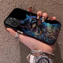 HONTINGA Xiaomi Redmi Note 10S ile Uyumlu Kılıfı Silikon Kenar Sert Arka Düşüme Önleyici Basitlik Anti Düşme Kamera Korumali Siyah Kedi Desen Telefon Kılıf Kadın ve Erkek Için Uygundur K1-0624