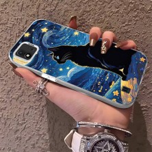 HONTINGA Realme C11 2021 ile Uyumlu Kılıfı Silikon Kenar Sert Arka Düşüme Önleyici Basitlik Anti Düşme Kamera Korumali Siyah Kedi Desen Telefon Kılıf Kadın ve Erkek Için Uygundur K1-0624