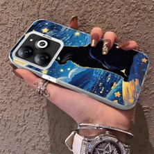 HONTINGA Infinix Smart 8 ile Uyumlu Kılıfı Silikon Kenar Sert Arka Düşüme Önleyici Basitlik Anti Düşme Kamera Korumali Siyah Kedi Desen Telefon Kılıf Kadın ve Erkek Için Uygundur K1-0624