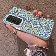 HONTINGA Samsung Galaxy S24 Plus ile Uyumlu Kılıfı Silikon Kenar Sert Arka Düşüme Önleyici Basitlik Anti Düşme Kamera Korumali Retro Desen Telefon Kılıf Kadın ve Erkek Için Uygundur K1-0625