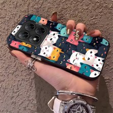 HONTINGA Poco X7 ile Uyumlu Kılıfı Silikon Kenar Sert Arka Düşüme Önleyici Basitlik Anti Düşme Kamera Korumali Kedi Desen Telefon Kılıf Kadın ve Erkek Için Uygundur K1-0623