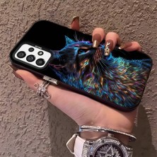 HONTINGA Samsung Galaxy A73 ile Uyumlu Kılıfı Silikon Kenar Sert Arka Düşüme Önleyici Basitlik Anti Düşme Kamera Korumali Siyah Kedi Desen Telefon Kılıf Kadın ve Erkek Için Uygundur K1-0624