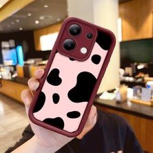 HONTINGA Xiaomi Redmi Note 13 ile Uyumlu Kılıfı Düşüme Önleyici Basitlik Anti Düşme Kamera Korumali Inek Bordo Desen Yumuşak Silikon Telefon Kılıfı Kadın ve Erkek Için Uygundur K2-7116