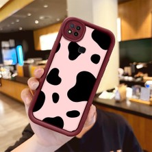 HONTINGA Xiaomi Redmi 10A ile Uyumlu Kılıfı Düşüme Önleyici Basitlik Anti Düşme Kamera Korumali Inek Bordo Desen Yumuşak Silikon Telefon Kılıfı Kadın ve Erkek Için Uygundur K2-7116