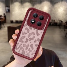 HONTINGA Xiaomi Redmi Note 14 Pro ile Uyumlu Kılıfı Düşüme Önleyici Basitlik Anti Düşme Kamera Korumali Inek Bordo Desen Yumuşak Silikon Telefon Kılıfı Kadın ve Erkek Için Uygundur K2-7116