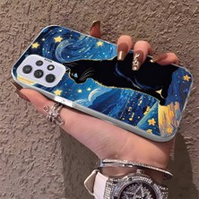 HONTINGA Samsung Galaxy A72 ile Uyumlu Kılıfı Silikon Kenar Sert Arka Düşüme Önleyici Basitlik Anti Düşme Kamera Korumali Siyah Kedi Desen Telefon Kılıf Kadın ve Erkek Için Uygundur K1-0624