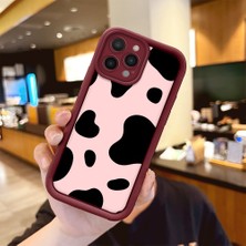 HONTINGA iPhone 14 Pro Max ile Uyumlu Kılıfı Düşüme Önleyici Basitlik Anti Düşme Kamera Korumali Inek Bordo Desen Yumuşak Silikon Telefon Kılıfı Kadın ve Erkek Için Uygundur K2-7116