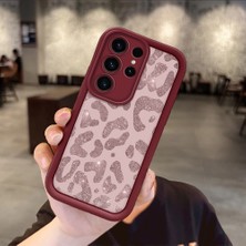 HONTINGA Samsung Galaxy S23 Ultra ile Uyumlu Kılıfı Düşüme Önleyici Basitlik Anti Düşme Kamera Korumali Inek Bordo Desen Yumuşak Silikon Telefon Kılıfı Kadın ve Erkek Için Uygundur K2-7116