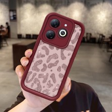 HONTINGA Tecno Spark 20 ile Uyumlu Kılıfı Düşüme Önleyici Basitlik Anti Düşme Kamera Korumali Inek Bordo Desen Yumuşak Silikon Telefon Kılıfı Kadın ve Erkek Için Uygundur K2-7116