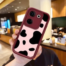 HONTINGA Tecno Camon 20 ile Uyumlu Kılıfı Düşüme Önleyici Basitlik Anti Düşme Kamera Korumali Inek Bordo Desen Yumuşak Silikon Telefon Kılıfı Kadın ve Erkek Için Uygundur K2-7116