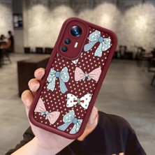 HONTINGA Xiaomi Mi 12T ile Uyumlu Kılıfı Düşüme Önleyici Basitlik Anti Düşme Kamera Korumali Vintage Bow Bordo Desen Yumuşak Silikon Telefon Kılıfı Kadın ve Erkek Için Uygundur K2-7084