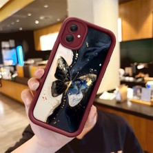 HONTINGA Samsung Galaxy A05 ile Uyumlu Kılıfı Düşüme Önleyici Basitlik Anti Düşme Kamera Korumali Vintage Bow Bordo Desen Yumuşak Silikon Telefon Kılıfı Kadın ve Erkek Için Uygundur K2-7084