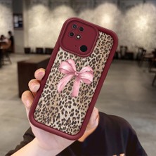 HONTINGA Xiaomi Redmi 10C ile Uyumlu Kılıfı Düşüme Önleyici Basitlik Anti Düşme Kamera Korumali Leopar Deseni Bordo Desen Yumuşak Silikon Telefon Kılıfı Kadın ve Erkek Için Uygundur K2-7083
