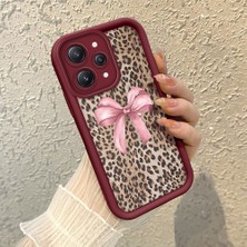 HONTINGA Xiaomi Redmi 12 ile Uyumlu Kılıfı Düşüme Önleyici Basitlik Anti Düşme Kamera Korumali Leopar Deseni Bordo Desen Yumuşak Silikon Telefon Kılıfı Kadın ve Erkek Için Uygundur K2-7083